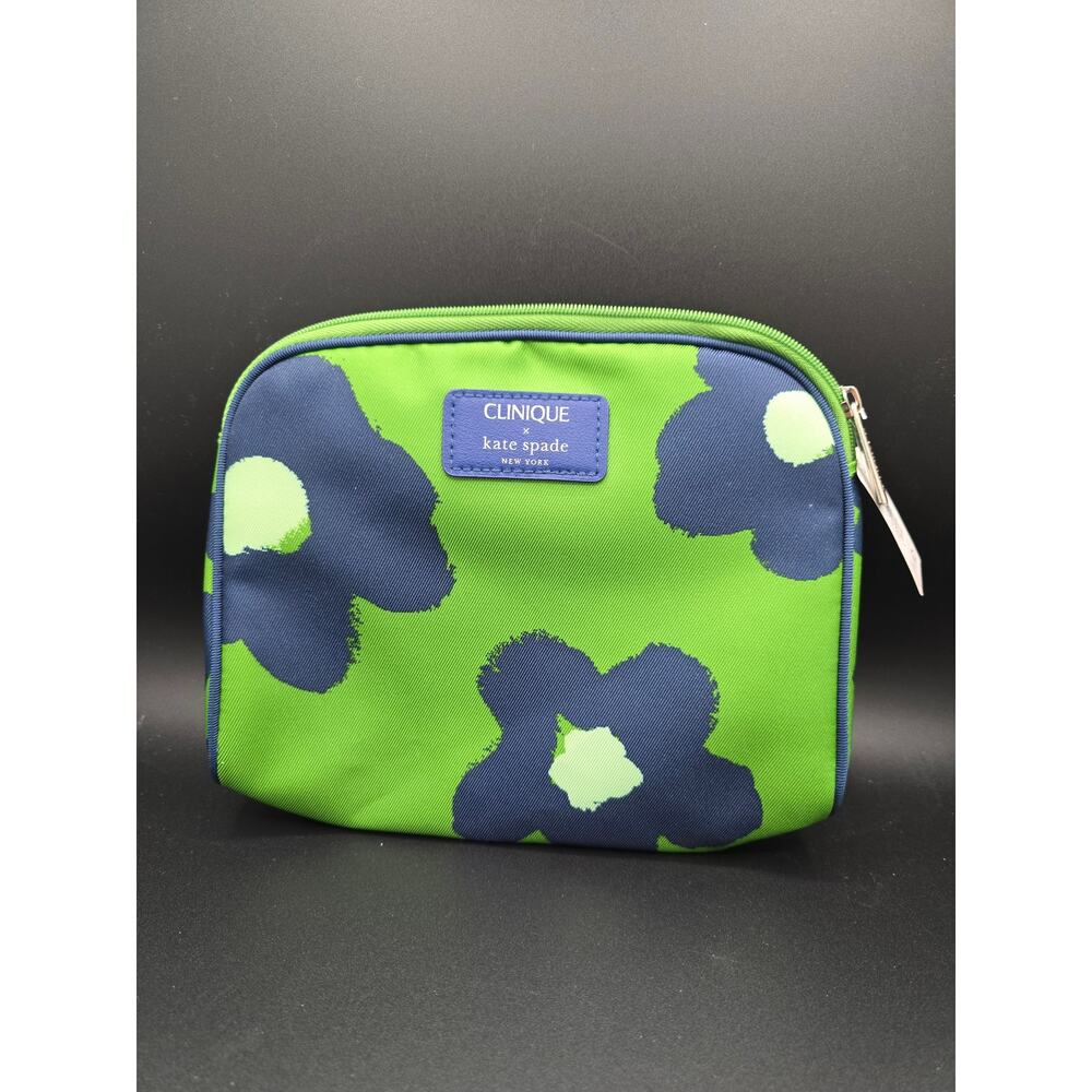 Clinique/Kate Spade Make-Up Pouch - Navy & Green - NWT